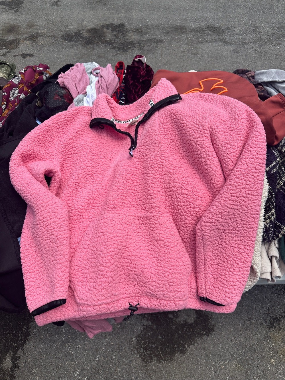 Victoria's Secret PINK Plush Pink Sherpa Half-Zip